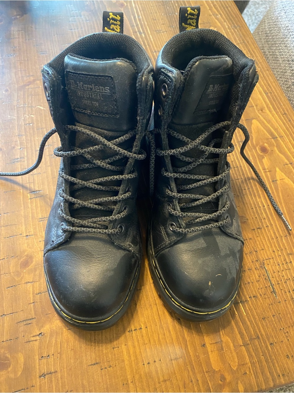 Dr. Martens Black Industrial Steel-Toe Lace Boots